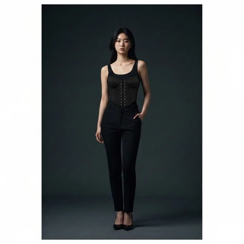 After — blackpink outfits try chanel, celine, ysl & dior — on your real body virtual try-on result on real body, AI generated
