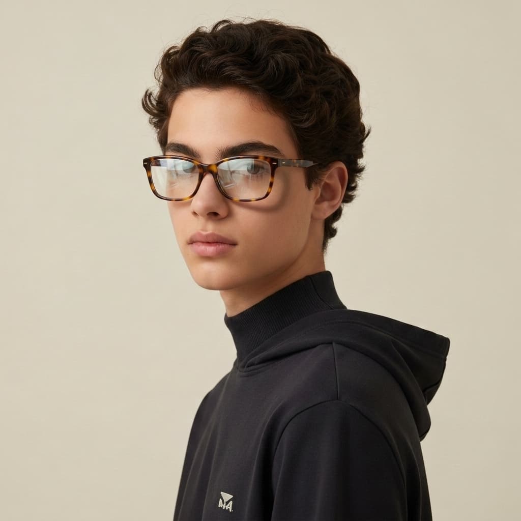Después — gafas montura óptica probado en cuerpo real con IA, resultado probador virtual