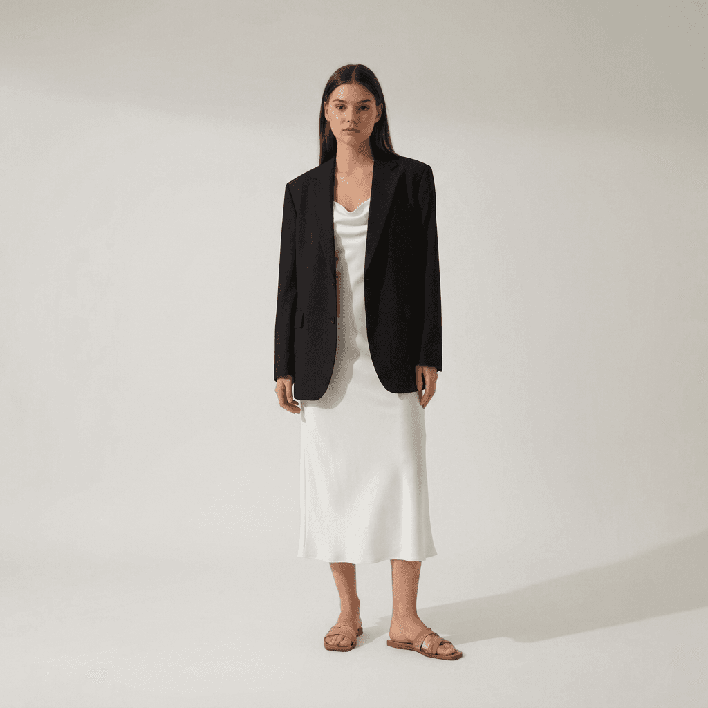Dopo — outfit moda provato su corpo reale con IA, risultato della prova virtuale