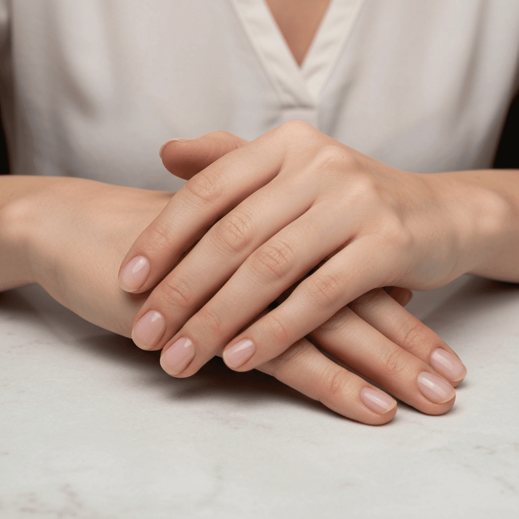 Antes — foto original, pronta para experimentar design de unhas manicure virtualmente com IA