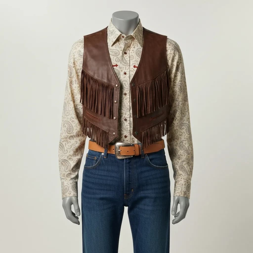 cowboy boots, fringe leather, rodeo shirts upload your photo + the western piece — item photo for virtual try-on with AI fitting
