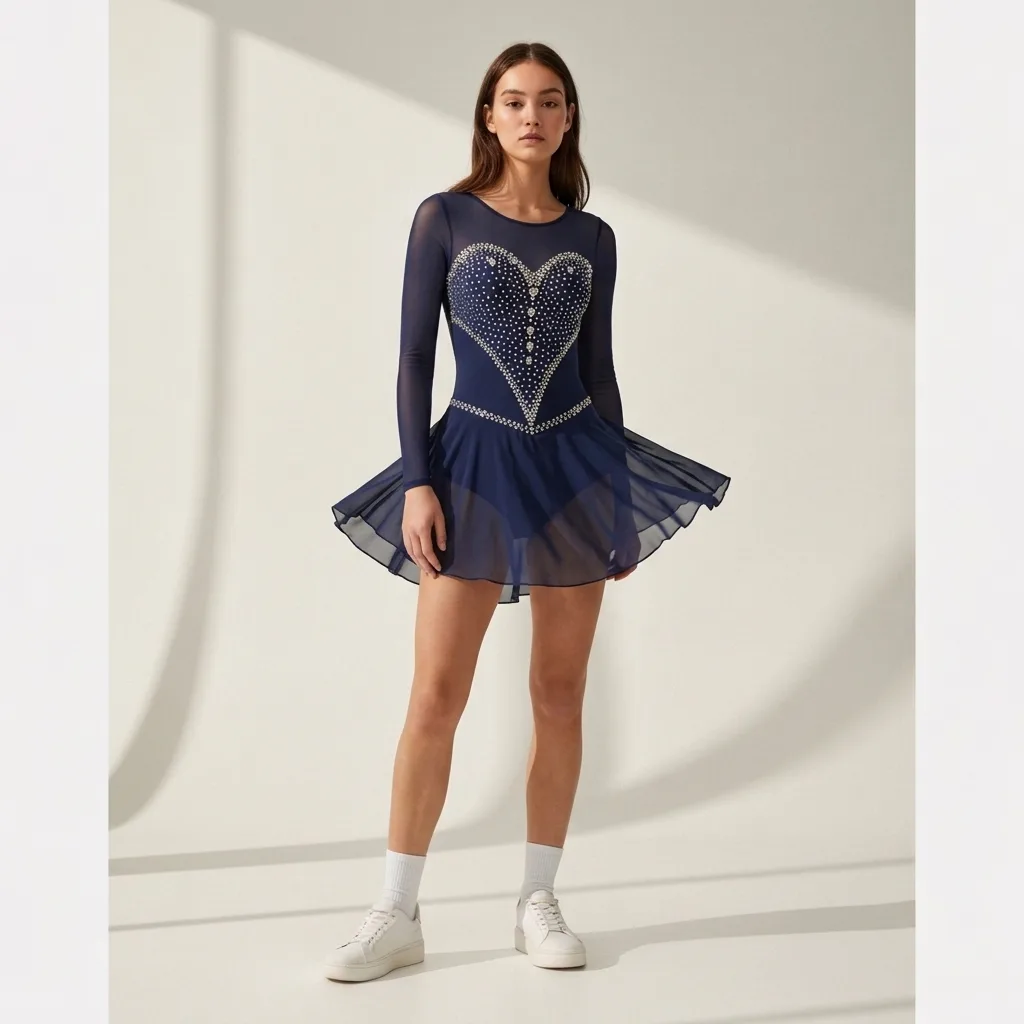 After — figure skating + ballroom + cheerleader + gymnastics upload your photo + the com virtual try-on result on real body, AI generated