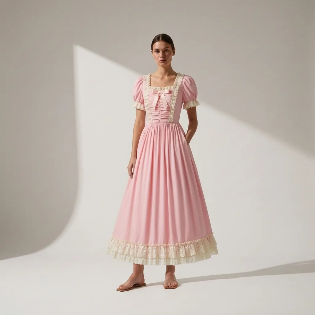 After — lolita dress, harajuku & j-fashion try the real garment on your body before impo virtual try-on result on real body, AI generated