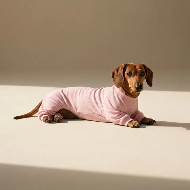 After — adorable puppy onesie for chihuahua dog girl virtual try-on result on real body, AI generated