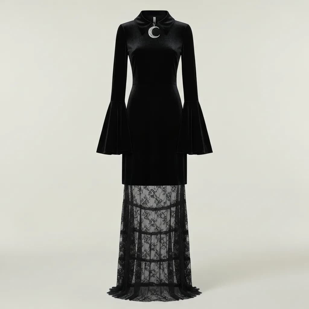 witchcore, cybergoth, fairycore, whimsigoth upload the velvet / neon / silk piec — item photo for virtual try-on with AI fitting