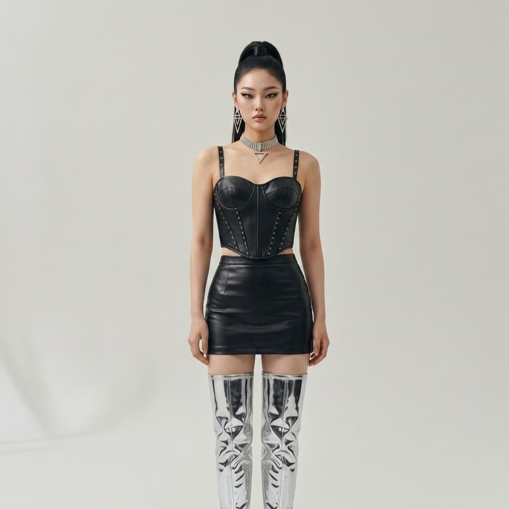 After — yeji outfit ideas itzy concert style inspired by their looks virtual try-on result on real body, AI generated After — yeji outfit ideas itzy concert style inspired by their looks virtual try-on result on real body, AI generated