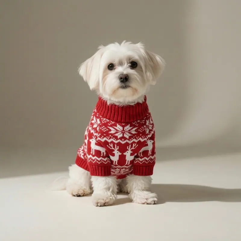 After — christmas sweater for french bulldog male xl virtual try-on result on real body, AI generated After — christmas sweater for french bulldog male xl virtual try-on result on real body, AI generated
