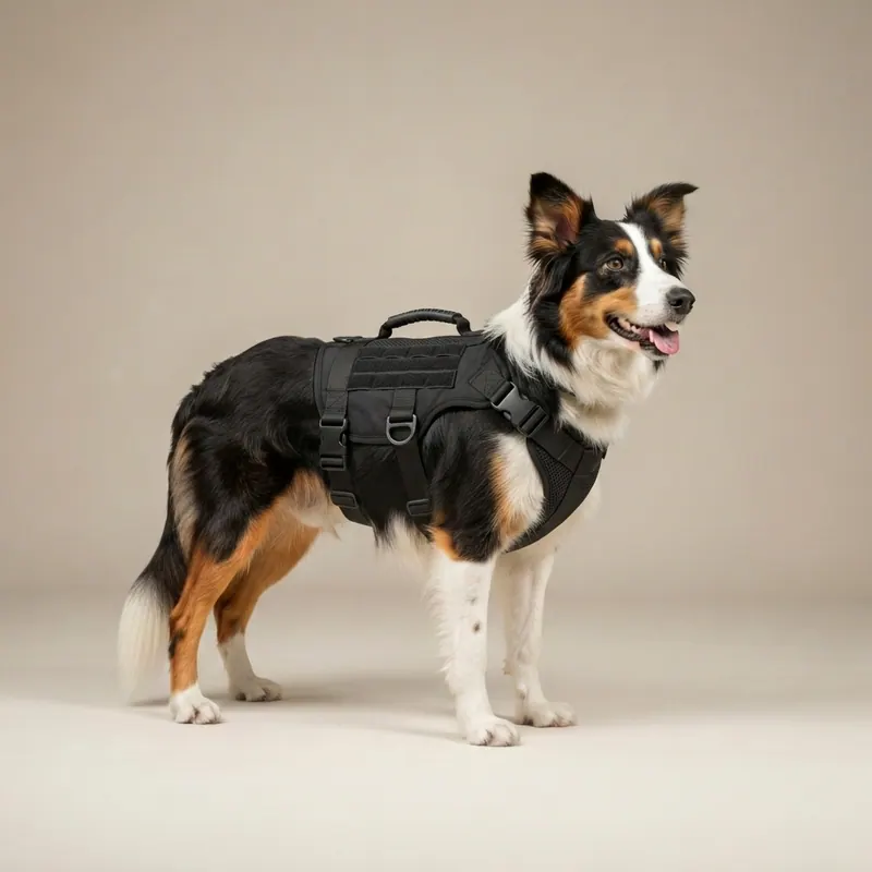 After — personalized dog vest for service dog in training virtual try-on result on real body, AI generated After — personalized dog vest for service dog in training virtual try-on result on real body, AI generated
