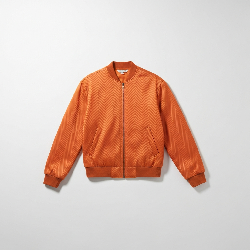 BTS concert orange bomber jacket reference — AI try-on