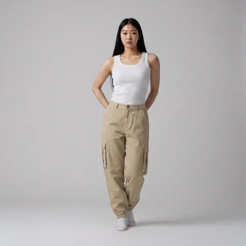 After — chaeryeong outfits try itzy's lead dancer looks on your own body virtual try-on result on real body, AI generated