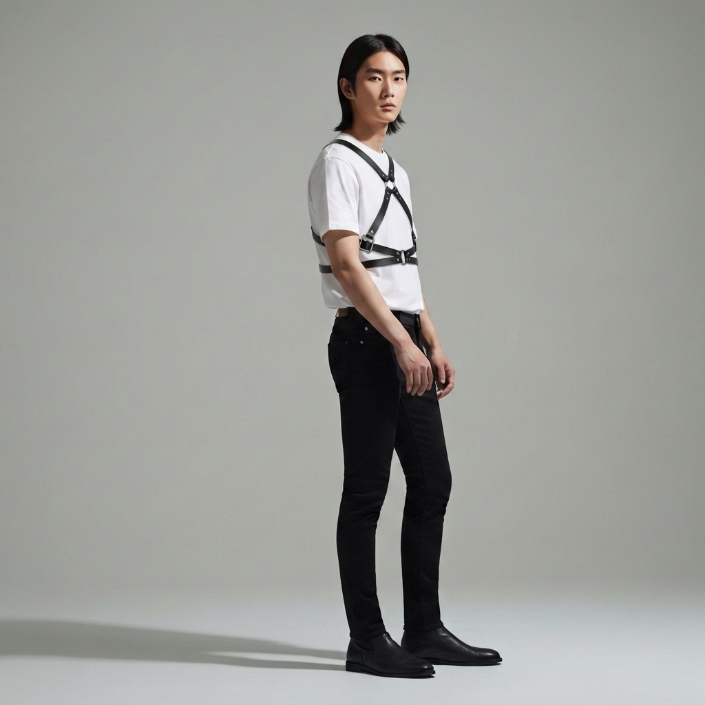 Stray Kids Hyunjin MANIAC harness Versace outfit AI virtual try-on