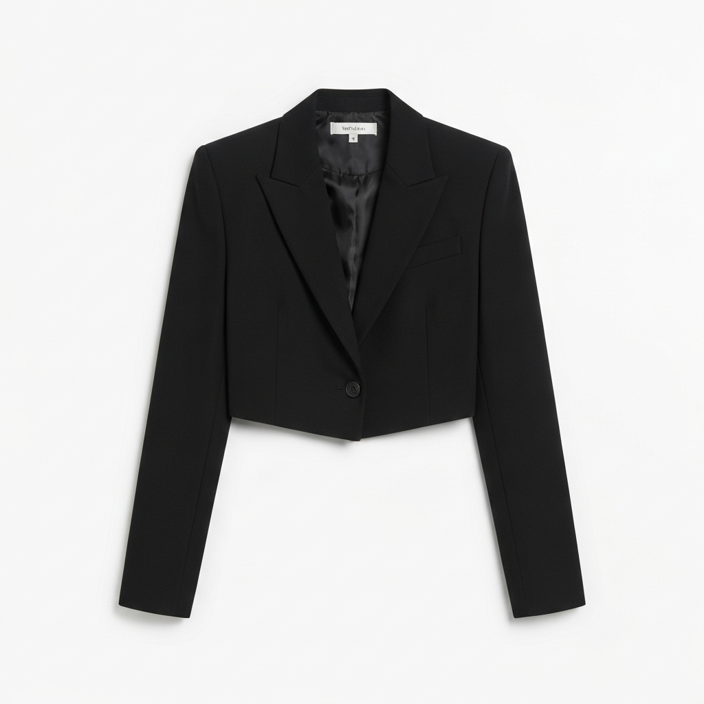 Jeongyeon cropped black blazer reference — TWICE AI try-on