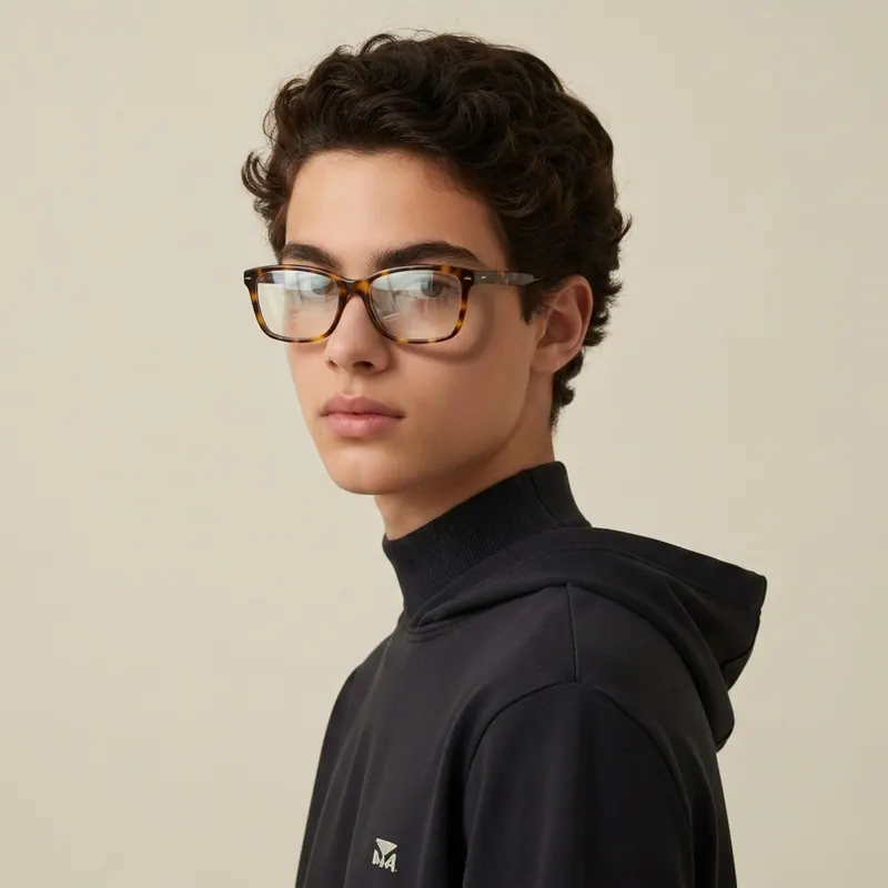 Después — gafas montura óptica probado en cuerpo real con IA, resultado probador virtual