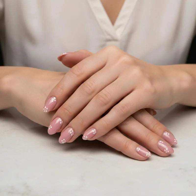 Después — diseño de uñas manicura probado en cuerpo real con IA, resultado probador virtual
