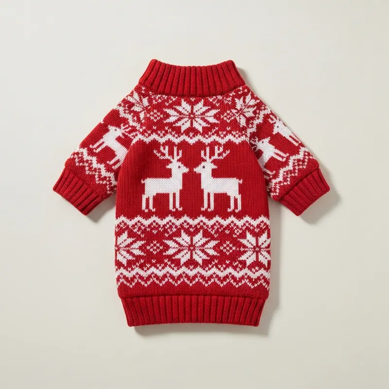 matching dog and owner christmas sweater for golden retriever — item photo for virtual try-on with AI fitting