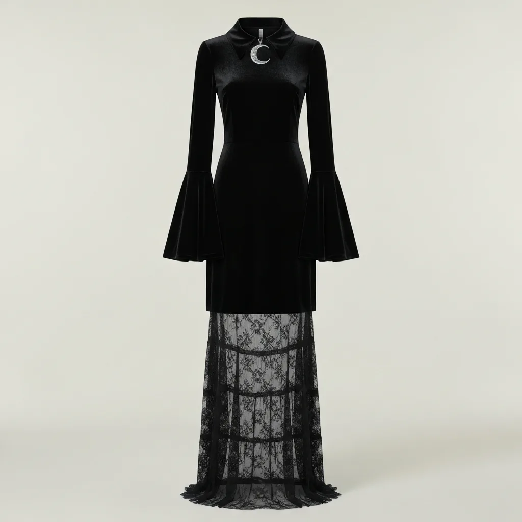 witchcore, cybergoth, fairycore, whimsigoth upload the velvet / neon / silk piec — item photo for virtual try-on with AI fitting