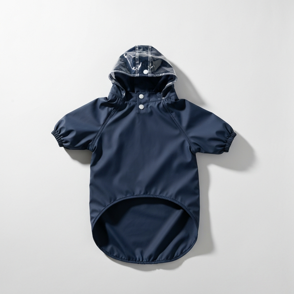 Navy rain poncho — virtual try-on preset · Agalaz