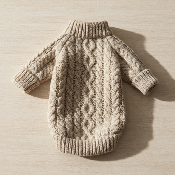 Cable-knit cream sweater — virtual try-on preset · Agalaz