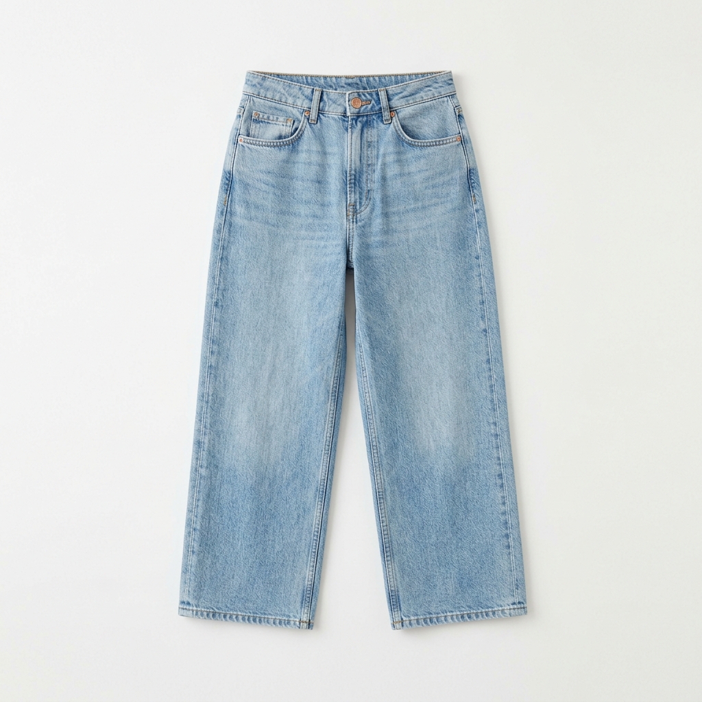 Calças jeans wide leg estilo Zara — provador virtual Zara Agalaz