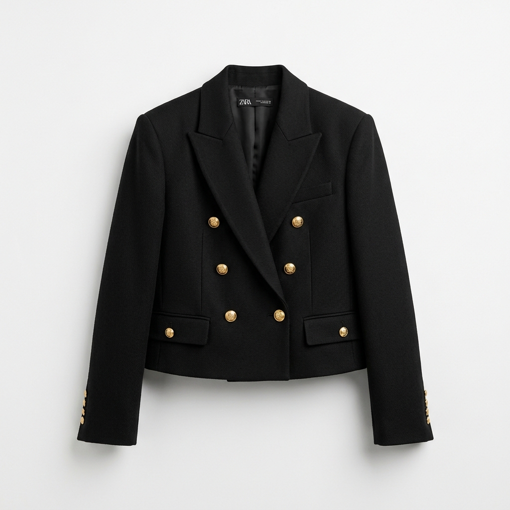 Blazer oversized preto estilo Zara — provador virtual Zara Agalaz