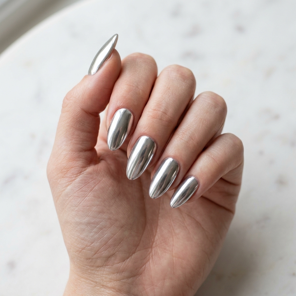 Mirror silver chrome — virtual try-on preset · Agalaz