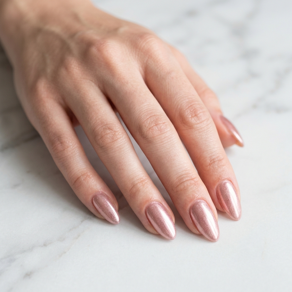 Rose gold chrome — virtual try-on preset · Agalaz