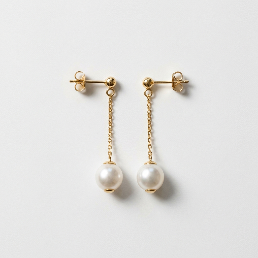 Pearl drop earrings — virtual try-on preset · Agalaz