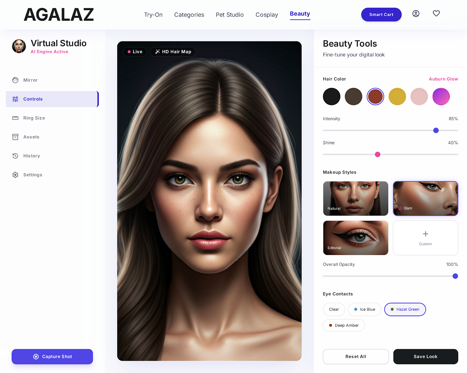 Estudio de belleza AI — Agalaz design exploration